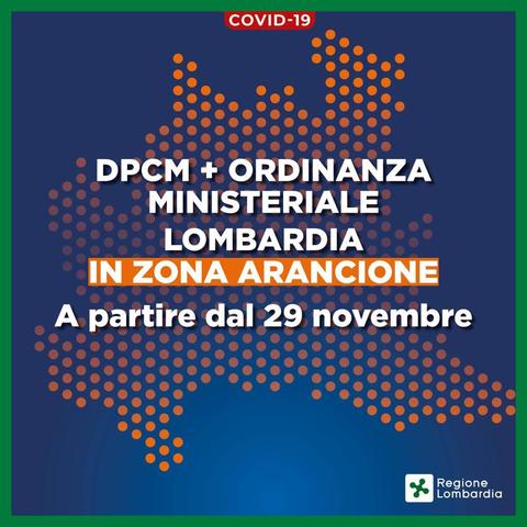 Ordinanza del Ministero della salute - Lombardia in zona arancione dal 29.11.2020